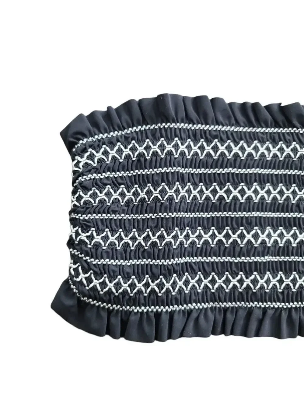 TORY Burch Smocked Costa Bandeau Bikini Top